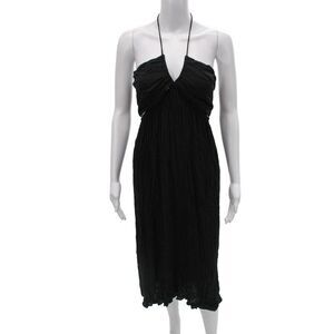 Playa Lucila Womens Maxi Sundress Black Sleeveless Tie Waist Size S
